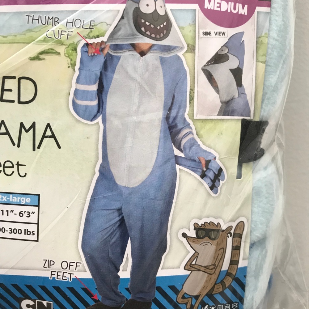 Adult Regular Show Hodded Onesie Pajamas! Unisex